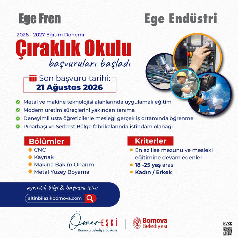 Geleceğin Mesleğini Bugünden Öğren! Çıraklık Okulumuz Yeni Öğrencilerini Arıyor!